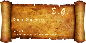 Duca Gergely névjegykártya
